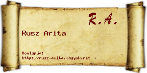 Rusz Arita névjegykártya